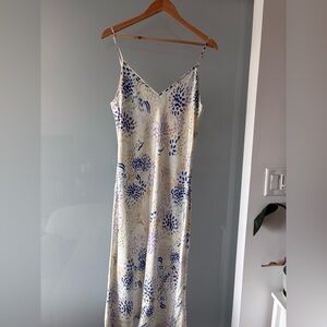 Wilfred Maxi Dress in Cream and Blue Floral